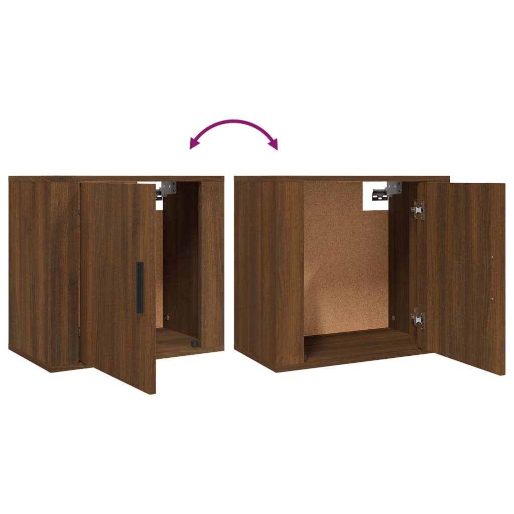Wall-mounted nightstand, brown oak, 50x30x47cm