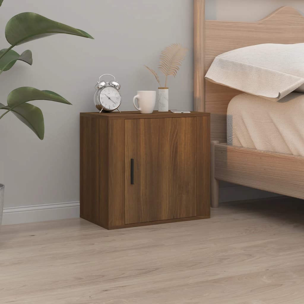 Wall-mounted nightstand, brown oak, 50x30x47cm