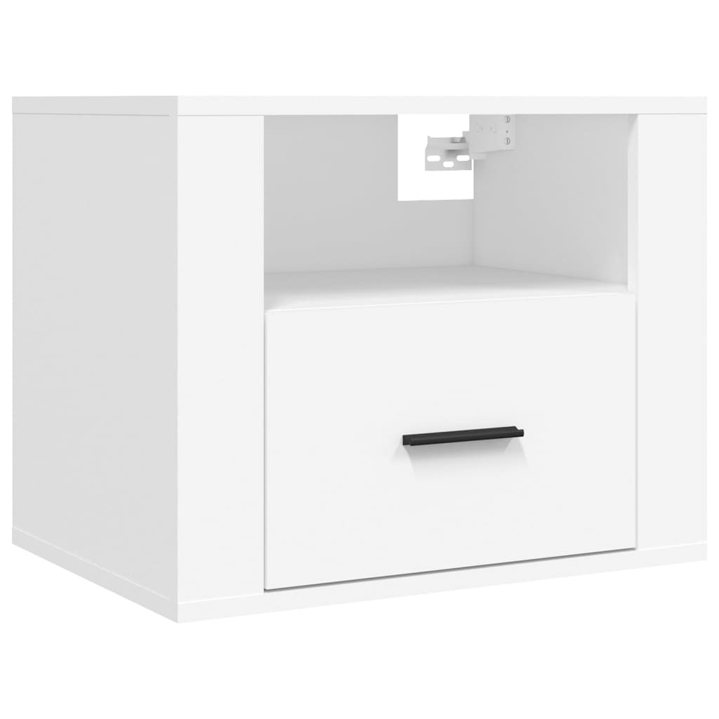 Wall-mounted bedside tables, 2 pcs., white, 50x36x40cm