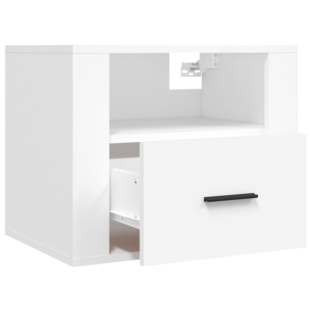 Wall-mounted bedside tables, 2 pcs., white, 50x36x40cm