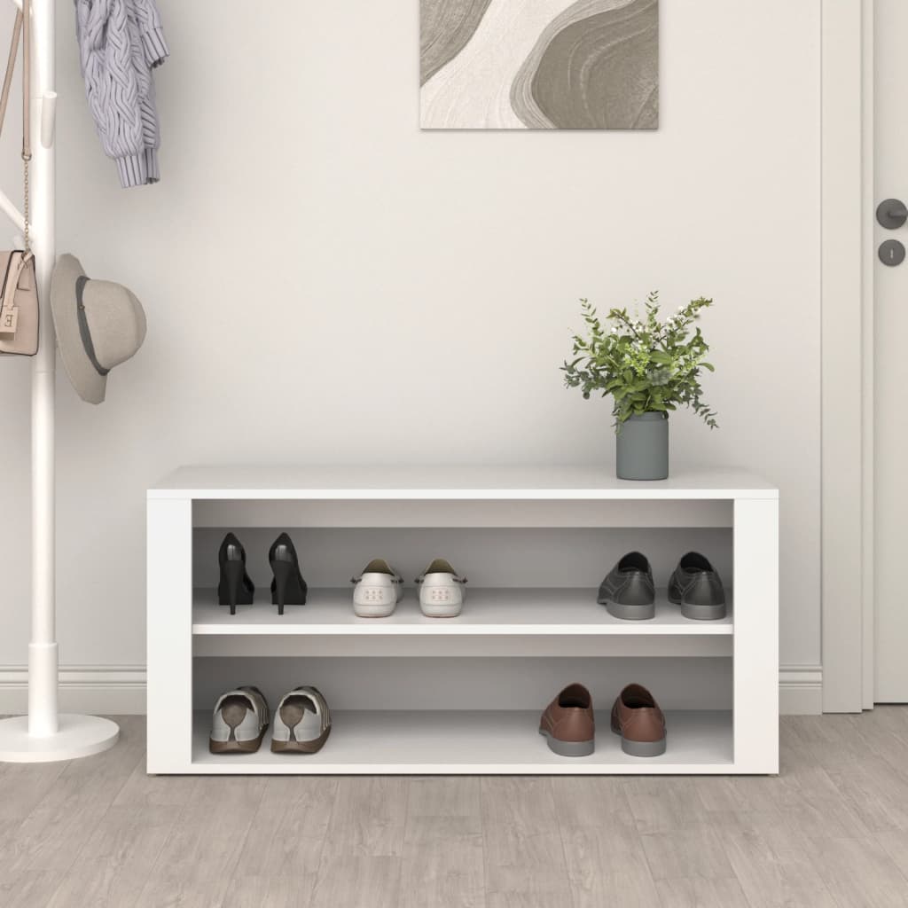 Apavu plaukts, balts, 100x35x45cm, apstrādāts koks