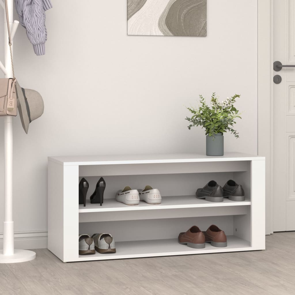 Apavu plaukts, balts, 100x35x45cm, apstrādāts koks