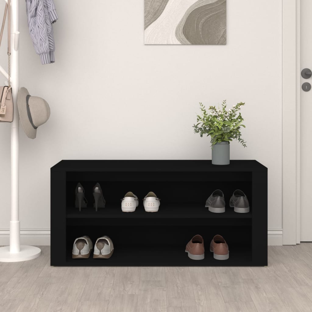 Apavu plaukts, melns, 100x35x45cm, apstrādāta koksne