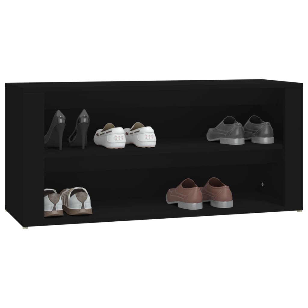 Apavu plaukts, melns, 100x35x45cm, apstrādāta koksne