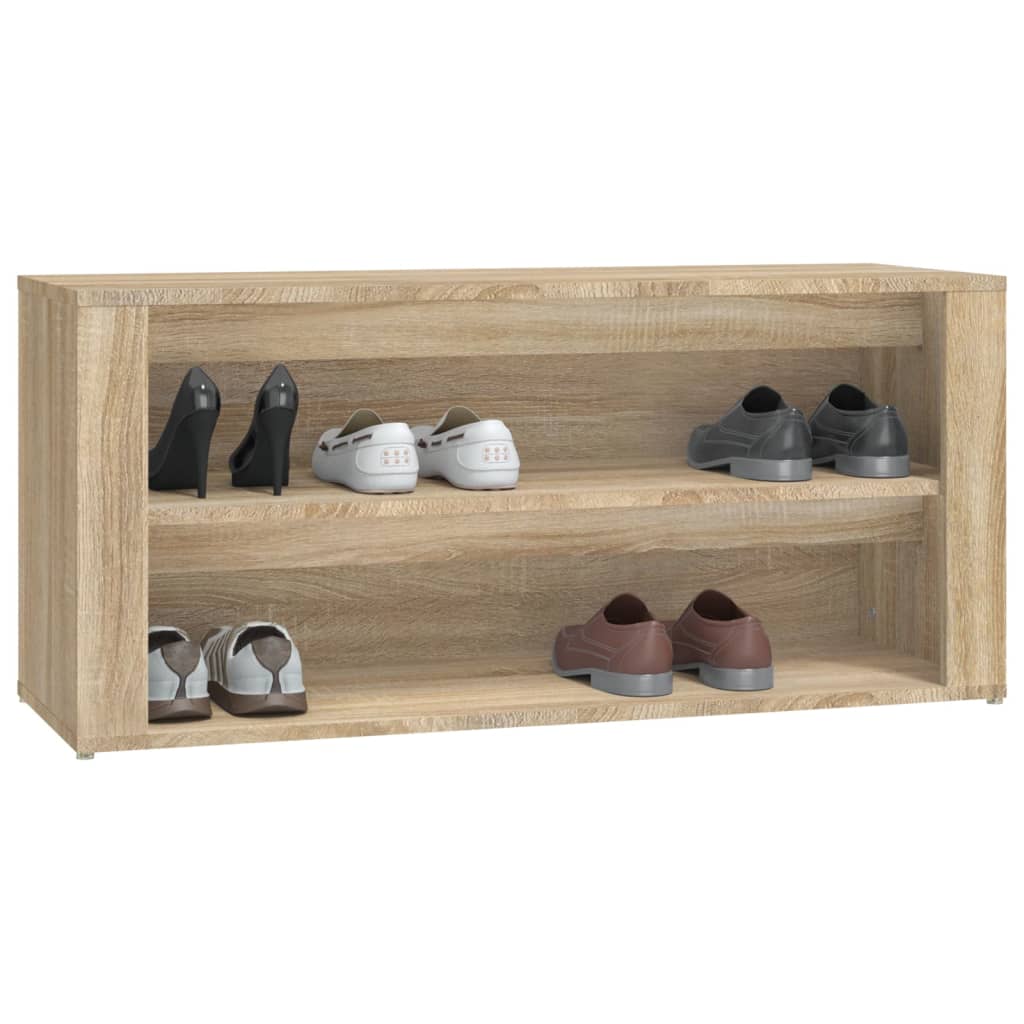 Shoe rack, oak color, 100x35x45cm, treated wood