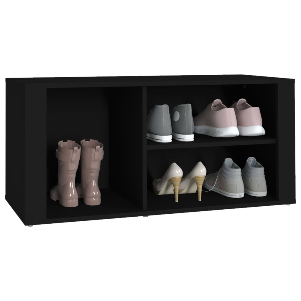 Shoe cabinet, black, 100x35x45cm, engineered wood