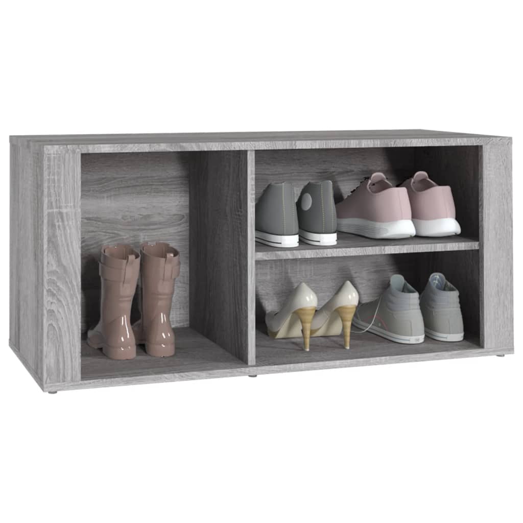 Shoe cabinet, grey oak, 100x35x45cm, engineered wood