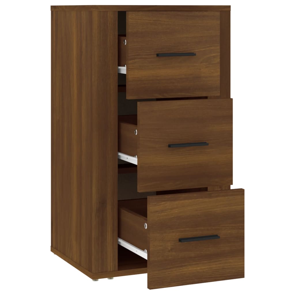 Sideboard, brown oak, 40x33x70cm, engineered wood