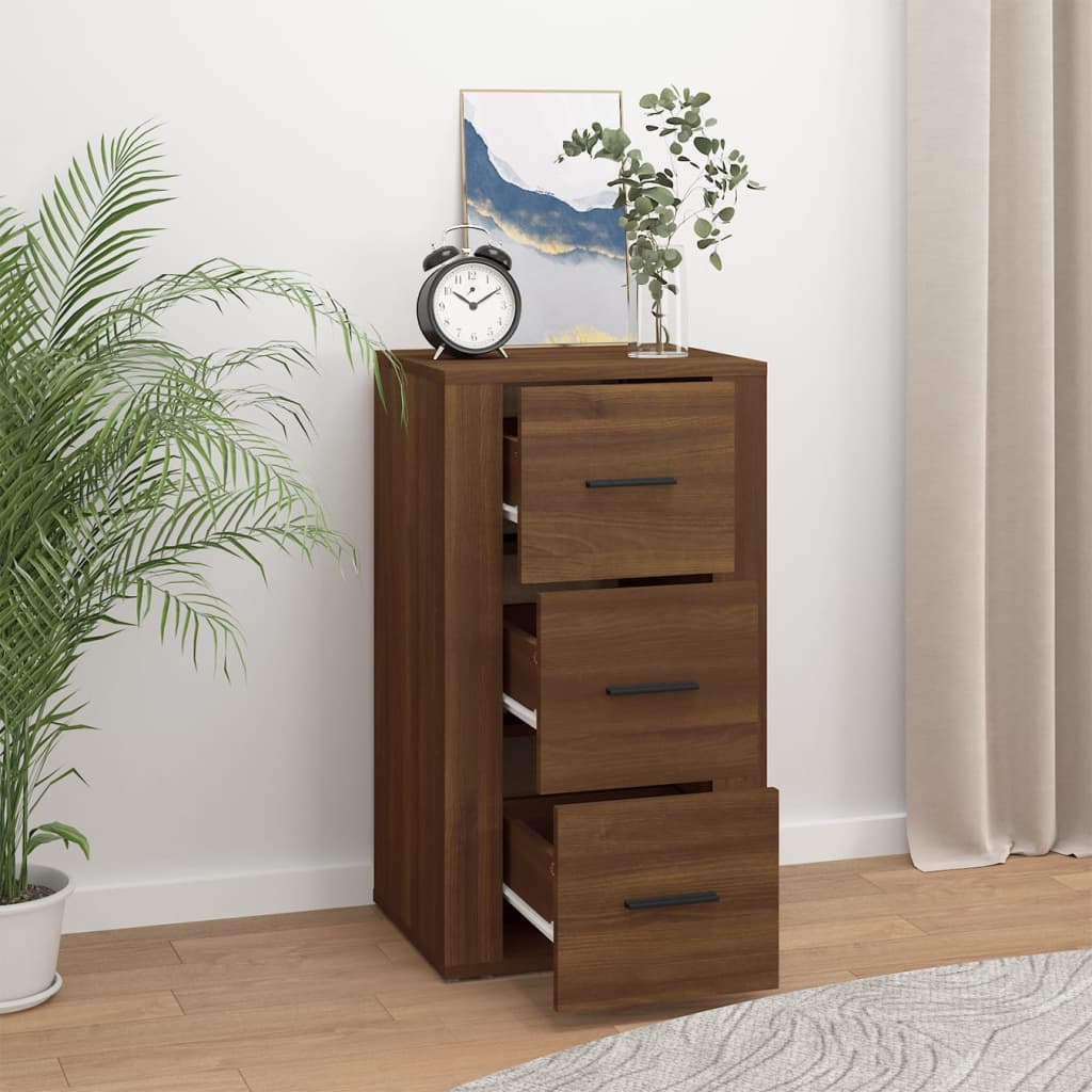 Sideboard, brown oak, 40x33x70cm, engineered wood