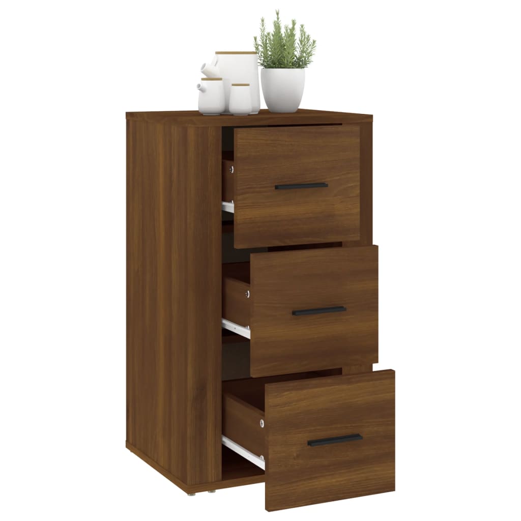 Sideboard, brown oak, 40x33x70cm, engineered wood