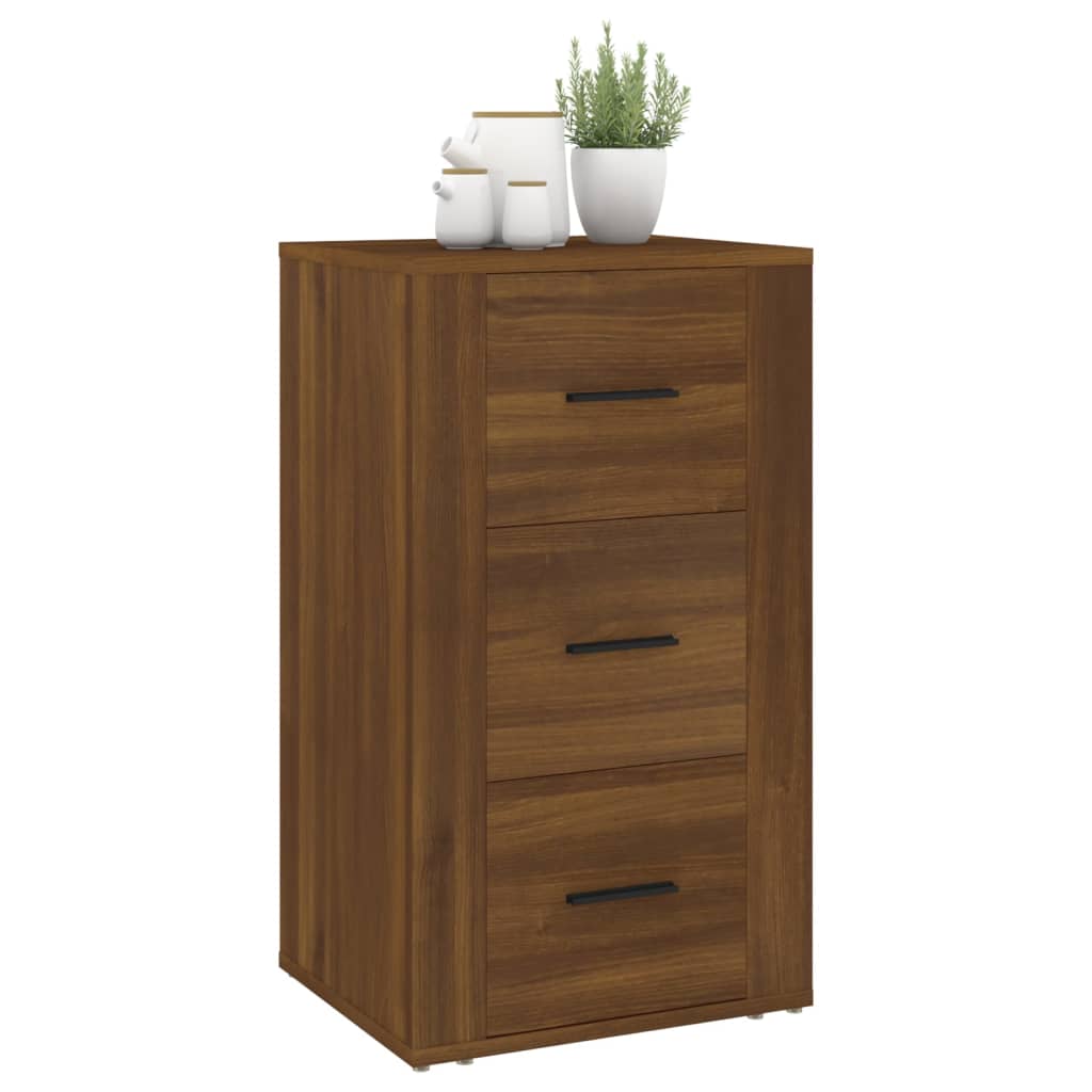 Sideboard, brown oak, 40x33x70cm, engineered wood