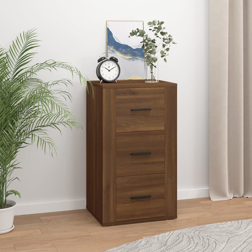 Sideboard, brown oak, 40x33x70cm, engineered wood