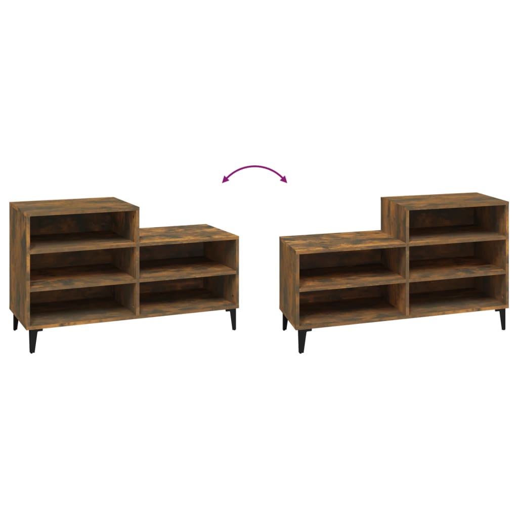 Shoe cabinet, smoky oak, 102x36x60cm, engineered wood