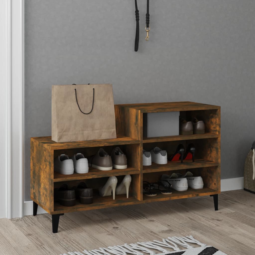Shoe cabinet, smoky oak, 102x36x60cm, engineered wood