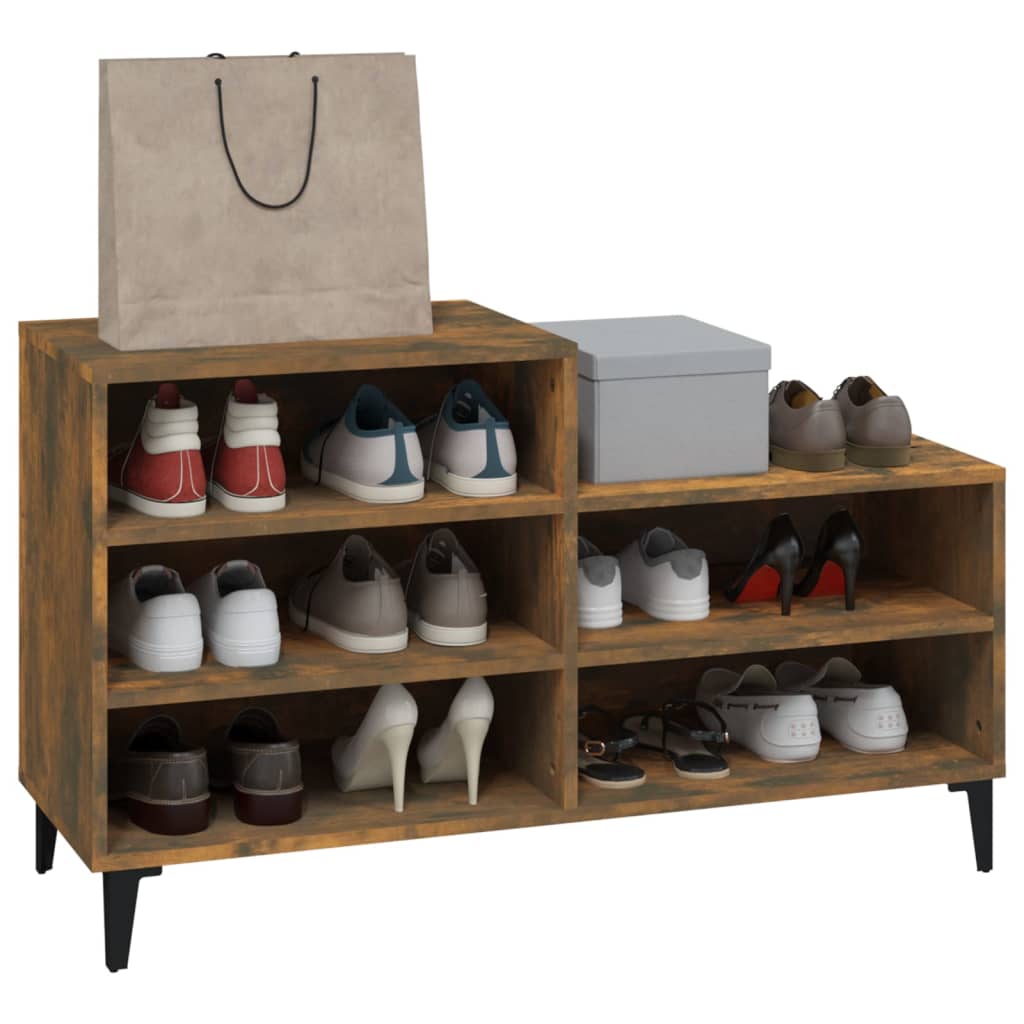 Shoe cabinet, smoky oak, 102x36x60cm, engineered wood