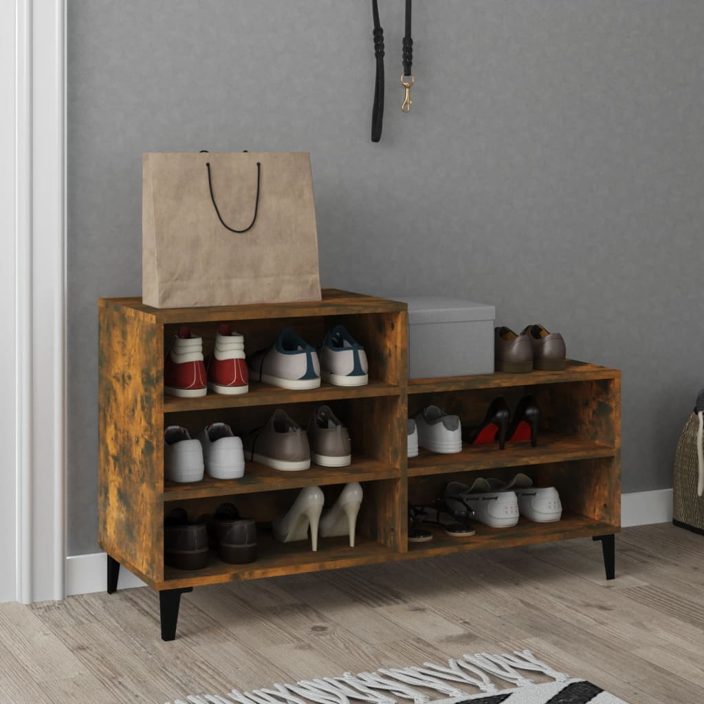 Shoe cabinet, smoky oak, 102x36x60cm, engineered wood