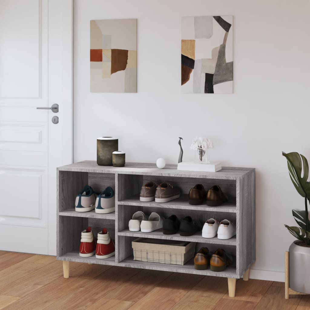 Spintelė batams, pilka ąžuolo, 102x36x60cm, apdirbta mediena