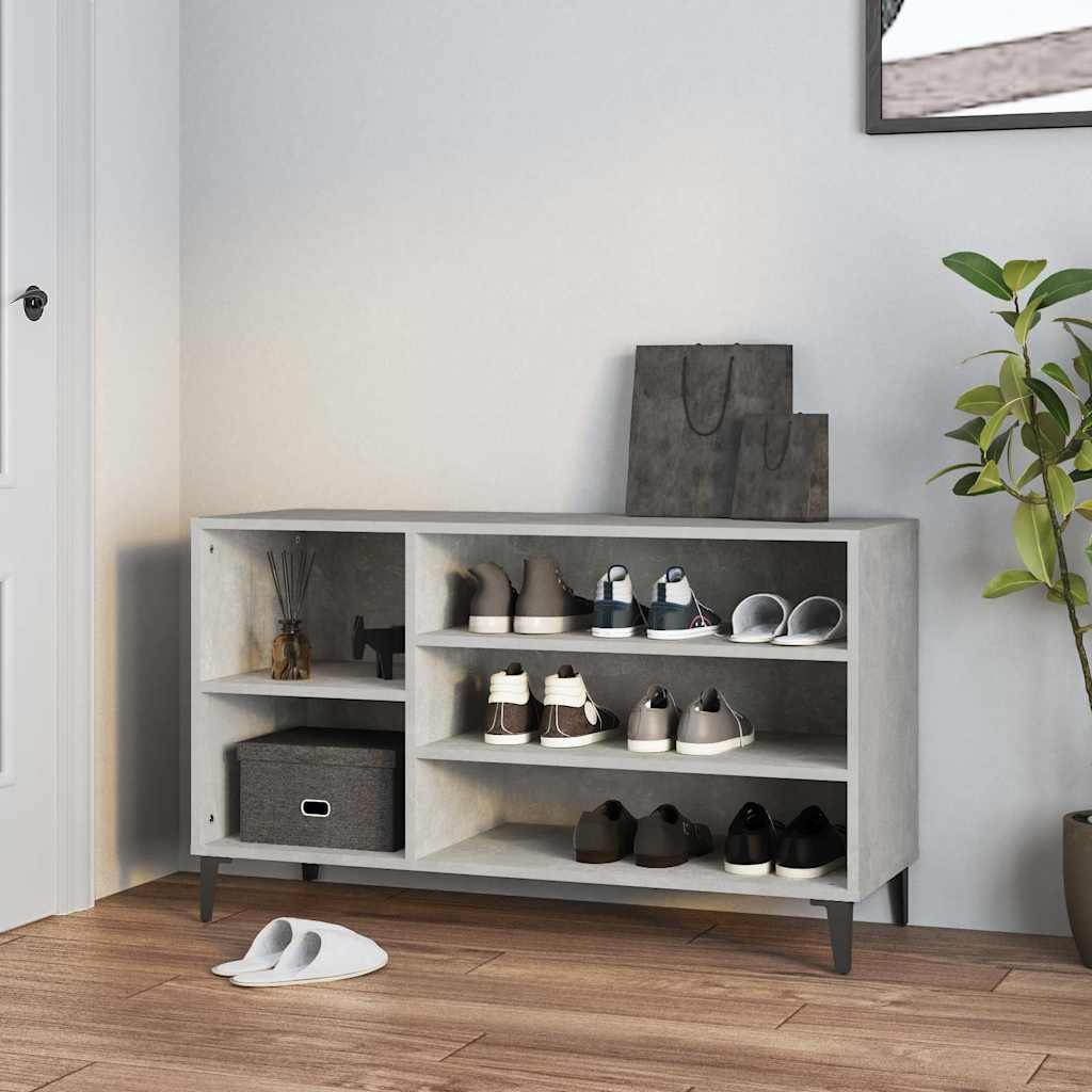 Spintelė batams, betono pilka, 102x36x60cm, apdirbta mediena
