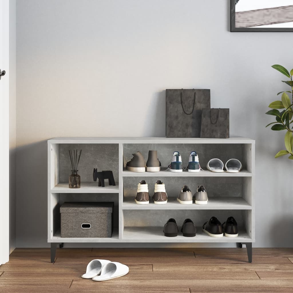 Shoe cabinet, concrete gray, 102x36x60cm, engineered wood