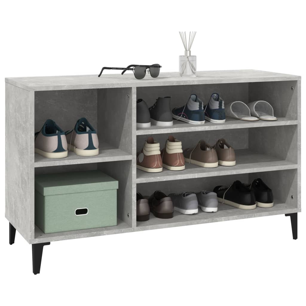 Shoe cabinet, concrete gray, 102x36x60cm, engineered wood