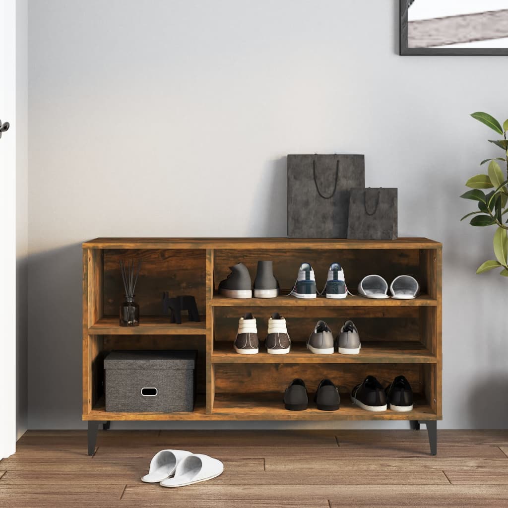 Shoe cabinet, smoky oak, 102x36x60cm, engineered wood
