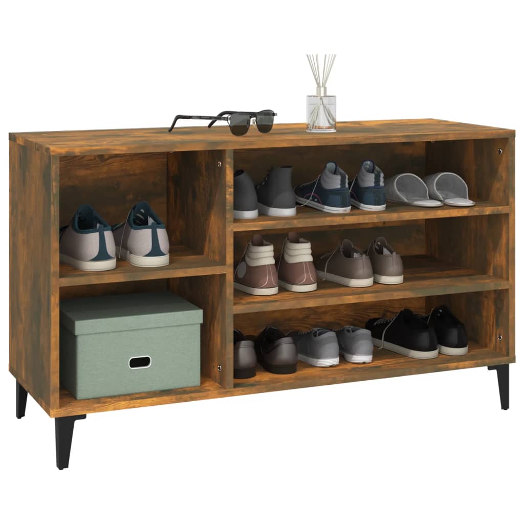 Shoe cabinet, smoky oak, 102x36x60cm, engineered wood