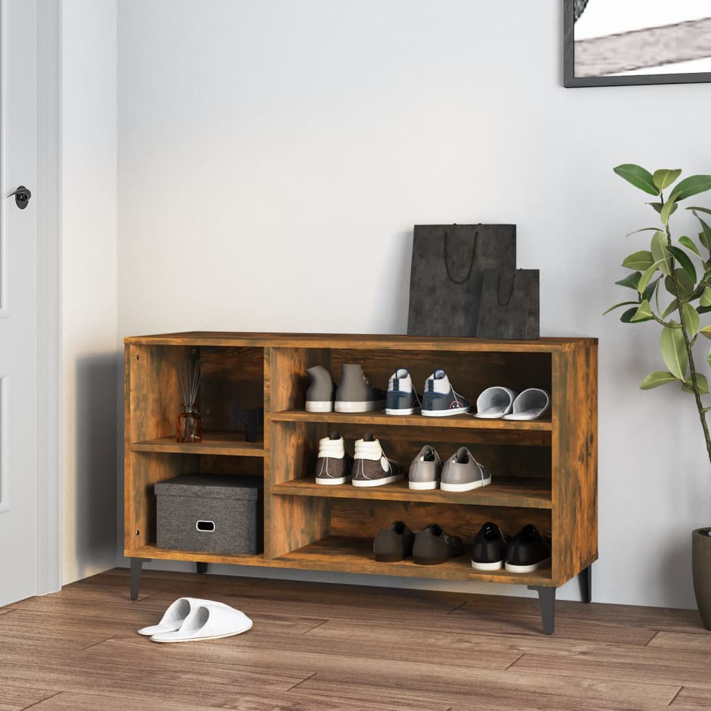 Shoe cabinet, smoky oak, 102x36x60cm, engineered wood
