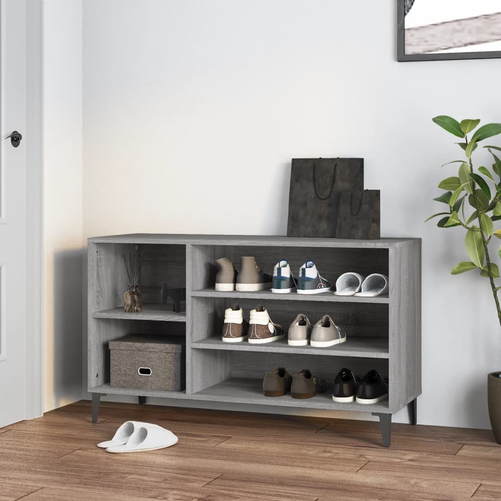 Shoe cabinet, grey oak, 102x36x60cm, engineered wood