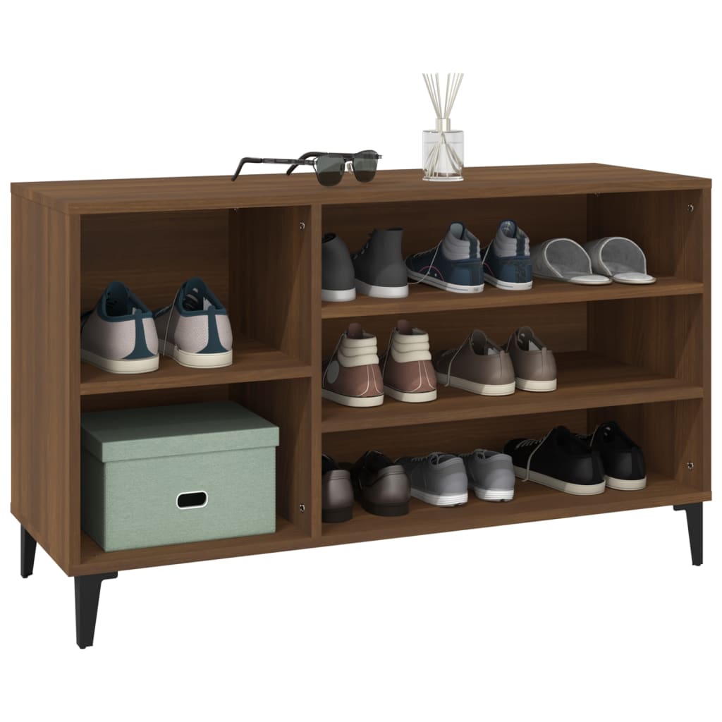 Shoe cabinet, brown oak, 102x36x60cm, engineered wood
