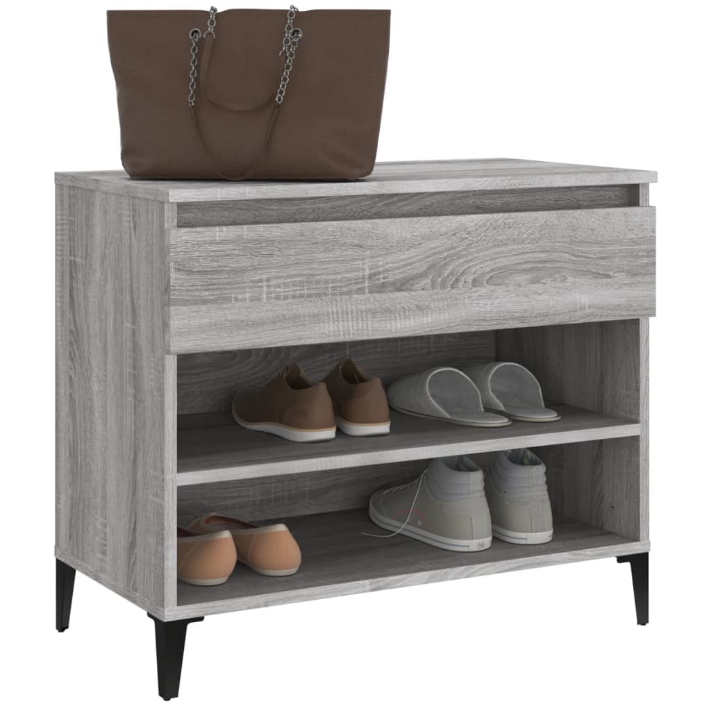 Shoe cabinet, grey oak, 70x36x60cm, engineered wood