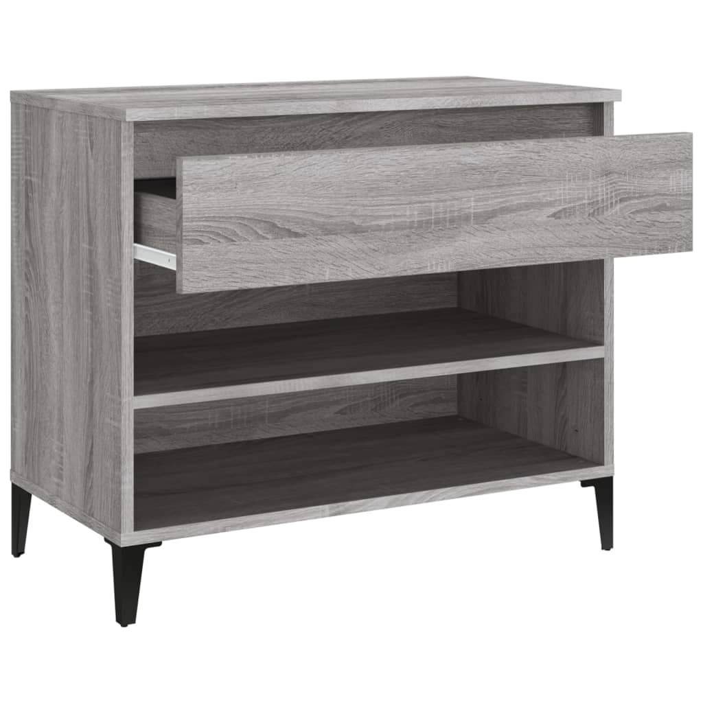 Shoe cabinet, grey oak, 70x36x60cm, engineered wood