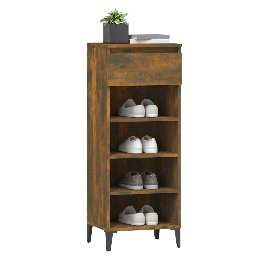 Shoe rack, smoked oak, 40x36x105cm, engineered wood