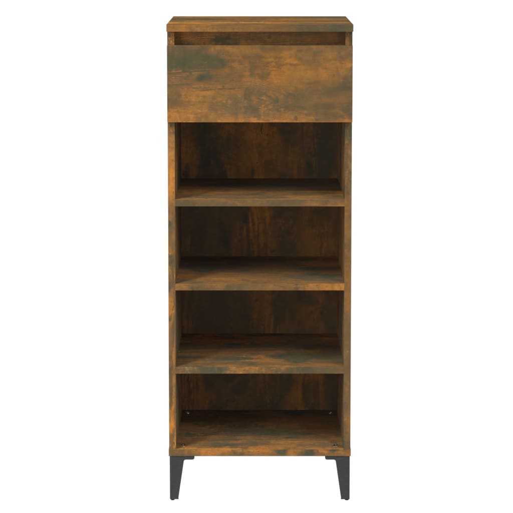 Shoe rack, smoked oak, 40x36x105cm, engineered wood