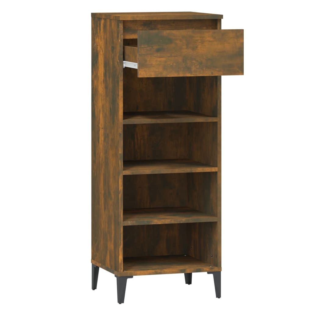 Shoe rack, smoked oak, 40x36x105cm, engineered wood
