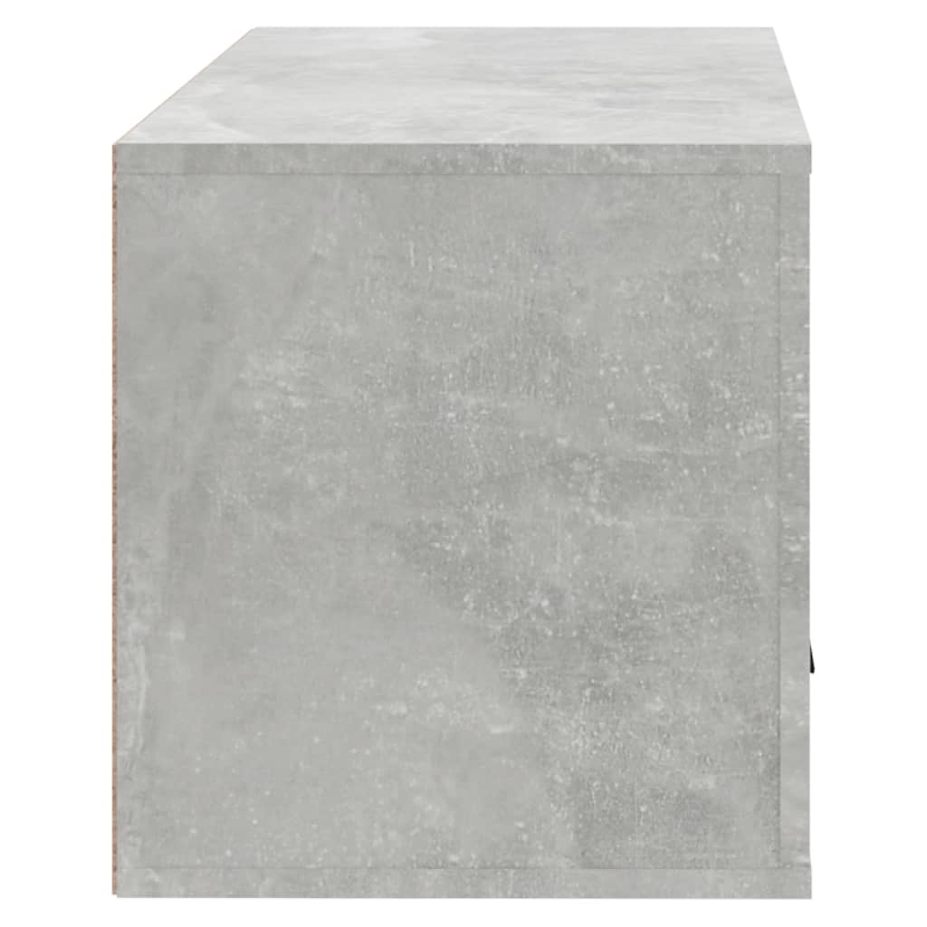 Wall-mounted shoe cabinet, concrete grey, 70x35x38cm, wood