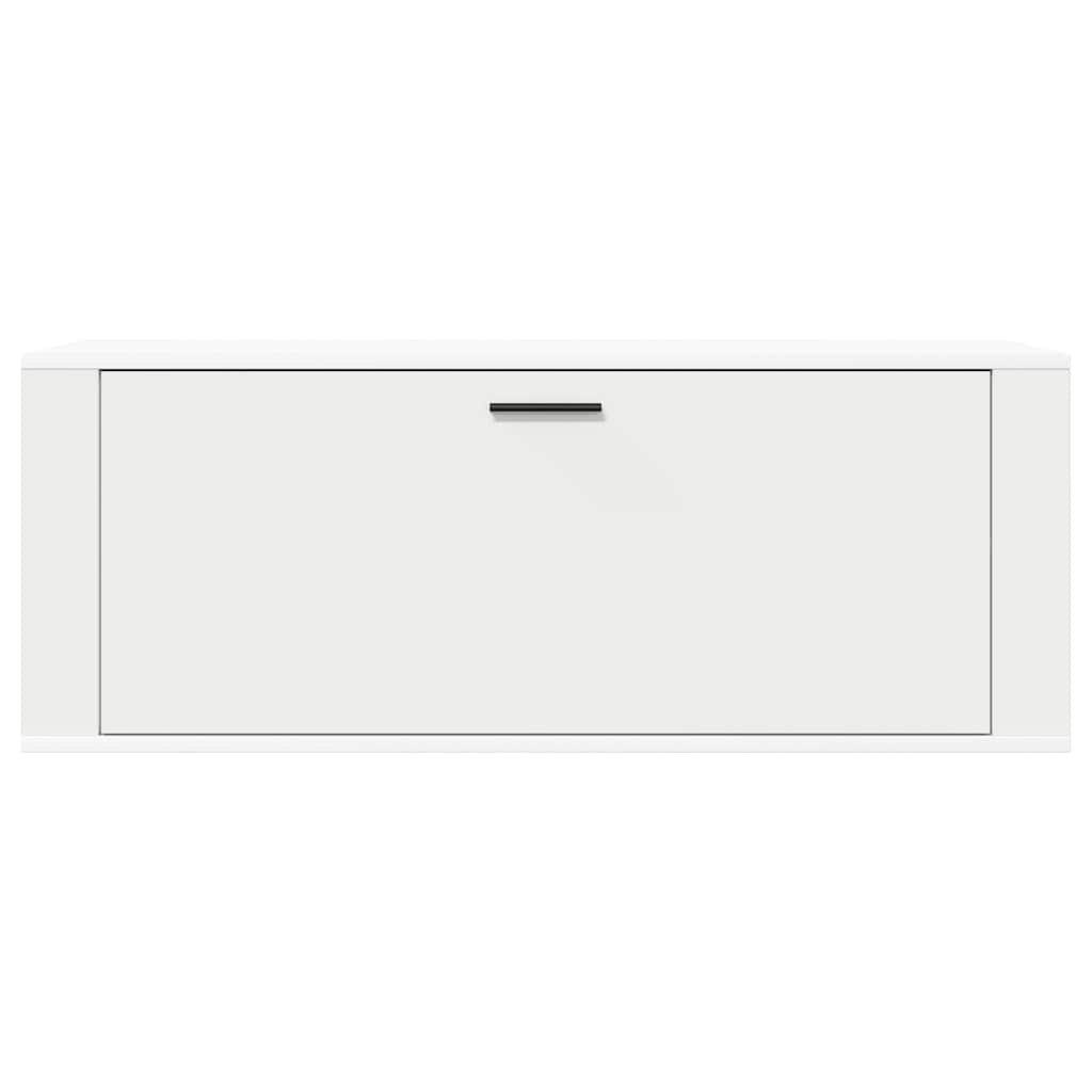 Sieninė spintelė batams, balta, 100x35x38cm, apdirbta mediena