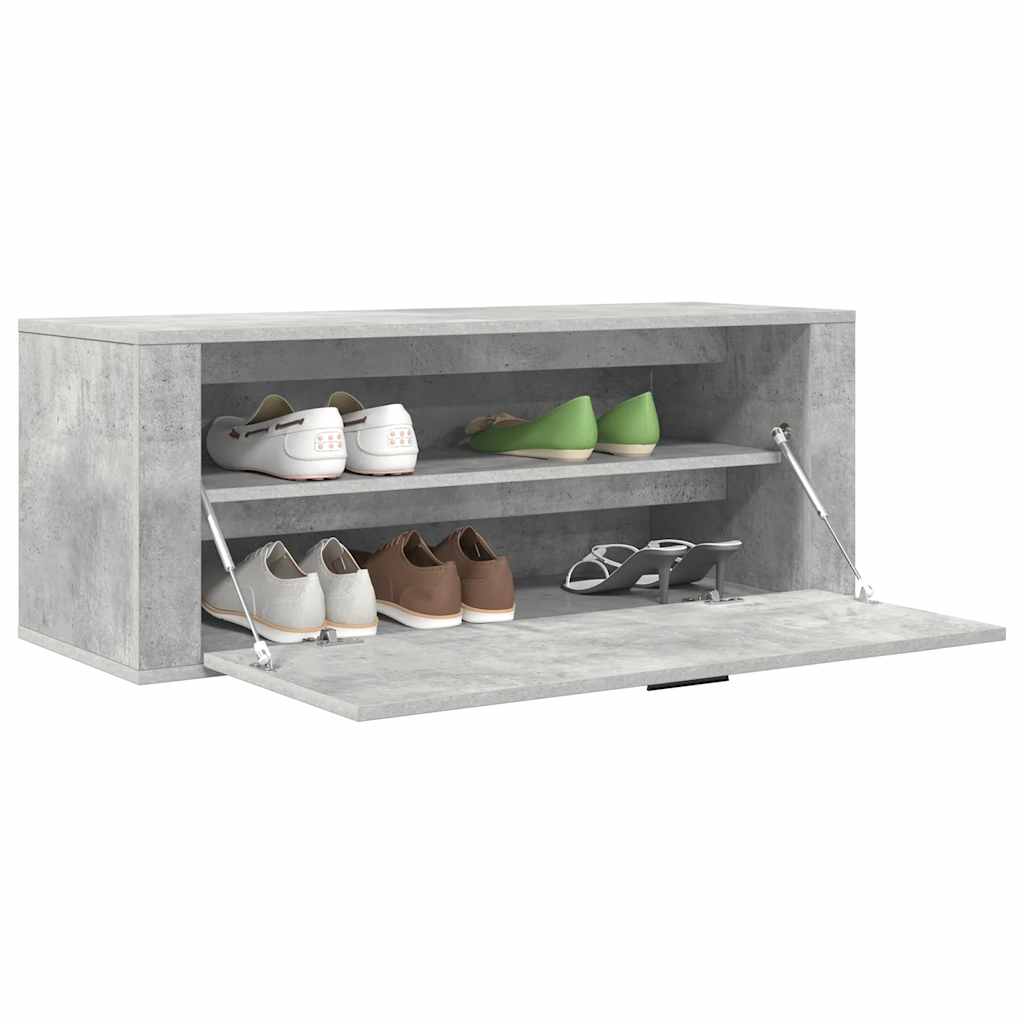 Shoe cabinet, concrete grey, 100x35x38cm, engineered wood