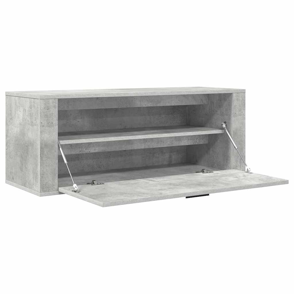 Shoe cabinet, concrete grey, 100x35x38cm, engineered wood