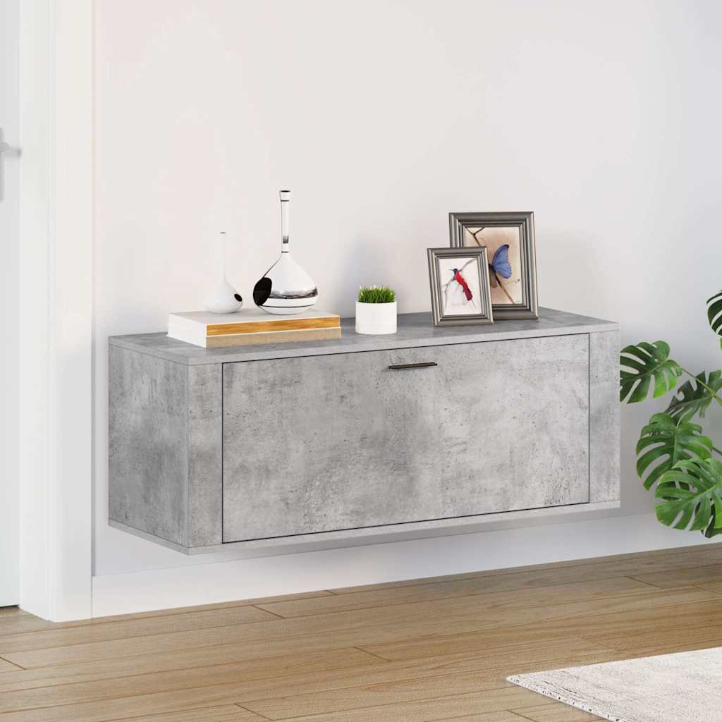 Shoe cabinet, concrete grey, 100x35x38cm, engineered wood