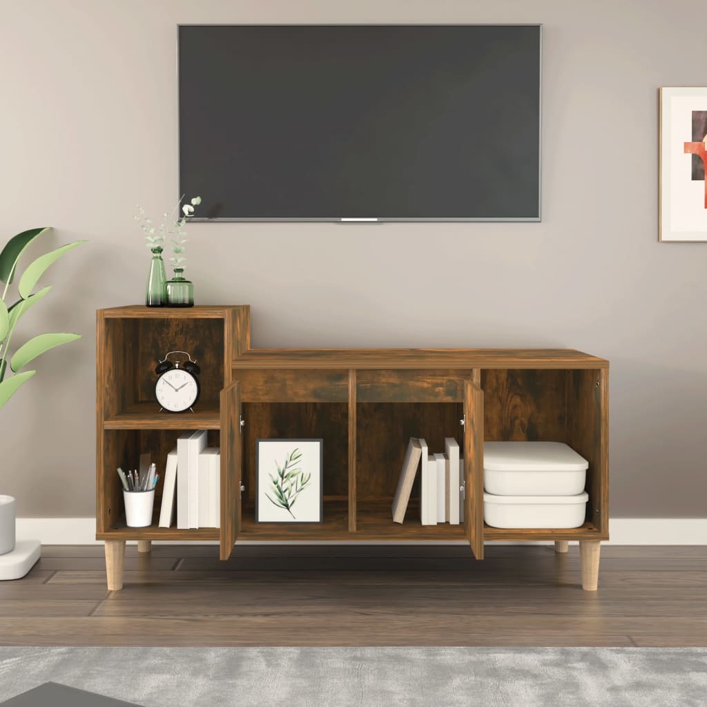 TV cabinet, smoked oak, 100x35x55cm, wood