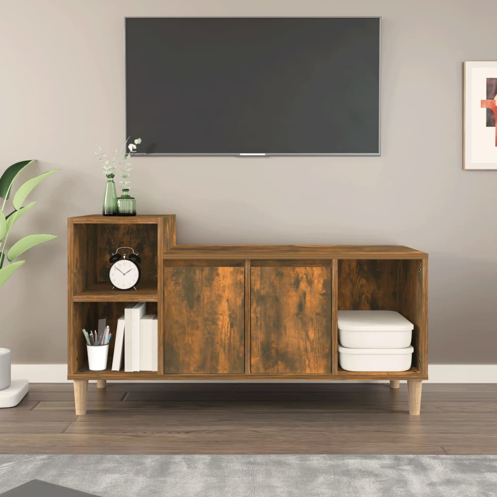 TV cabinet, smoked oak, 100x35x55cm, wood
