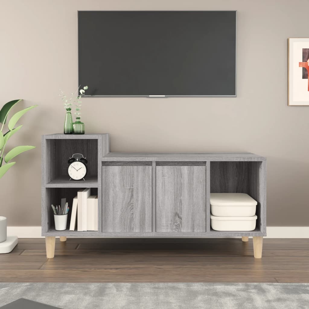 Televizoriaus spintelė, pilka ąžuolo, 100x35x55cm, mediena