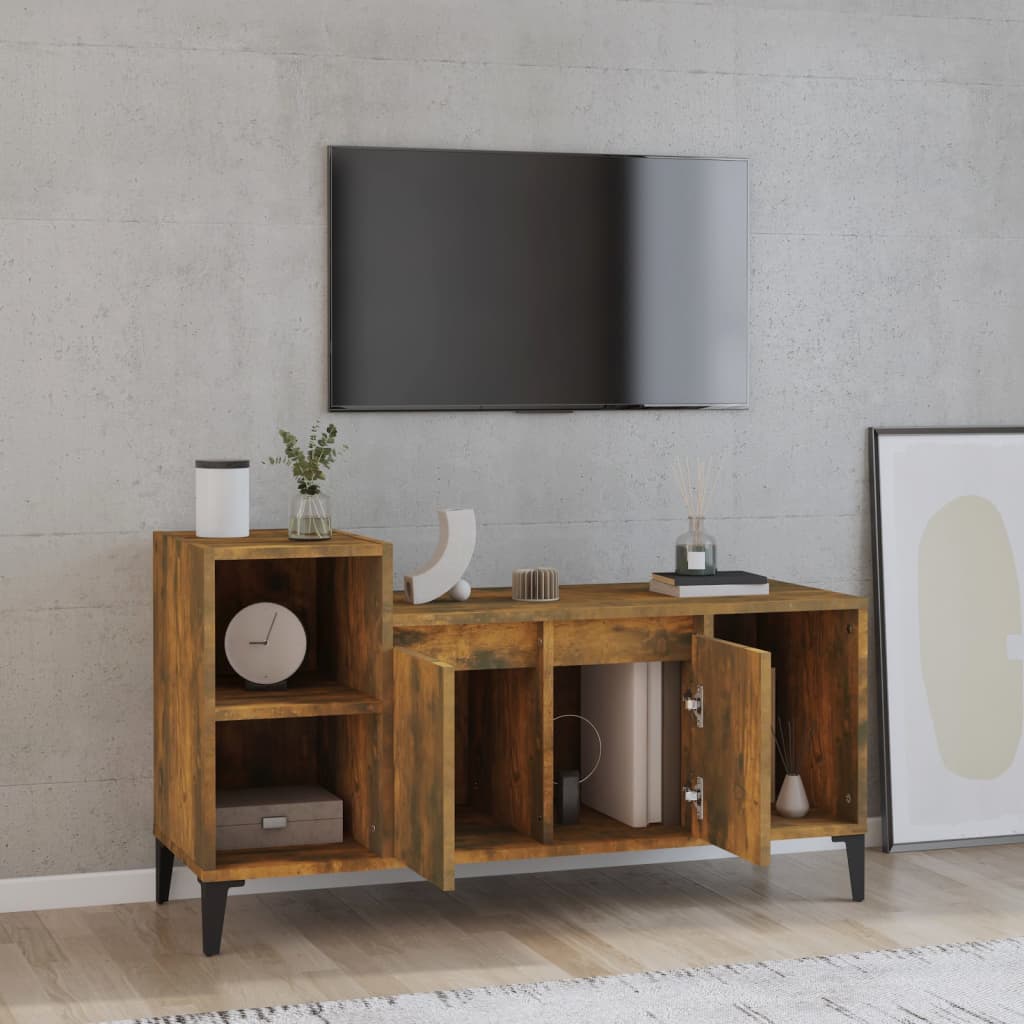 TV cabinet, smoked oak, 100x35x55cm, wood