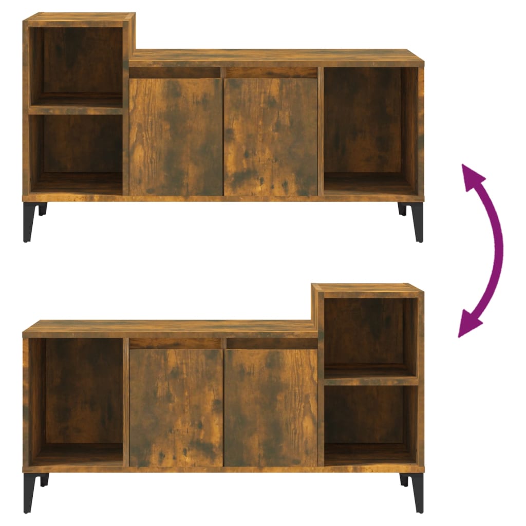 TV cabinet, smoked oak, 100x35x55cm, wood
