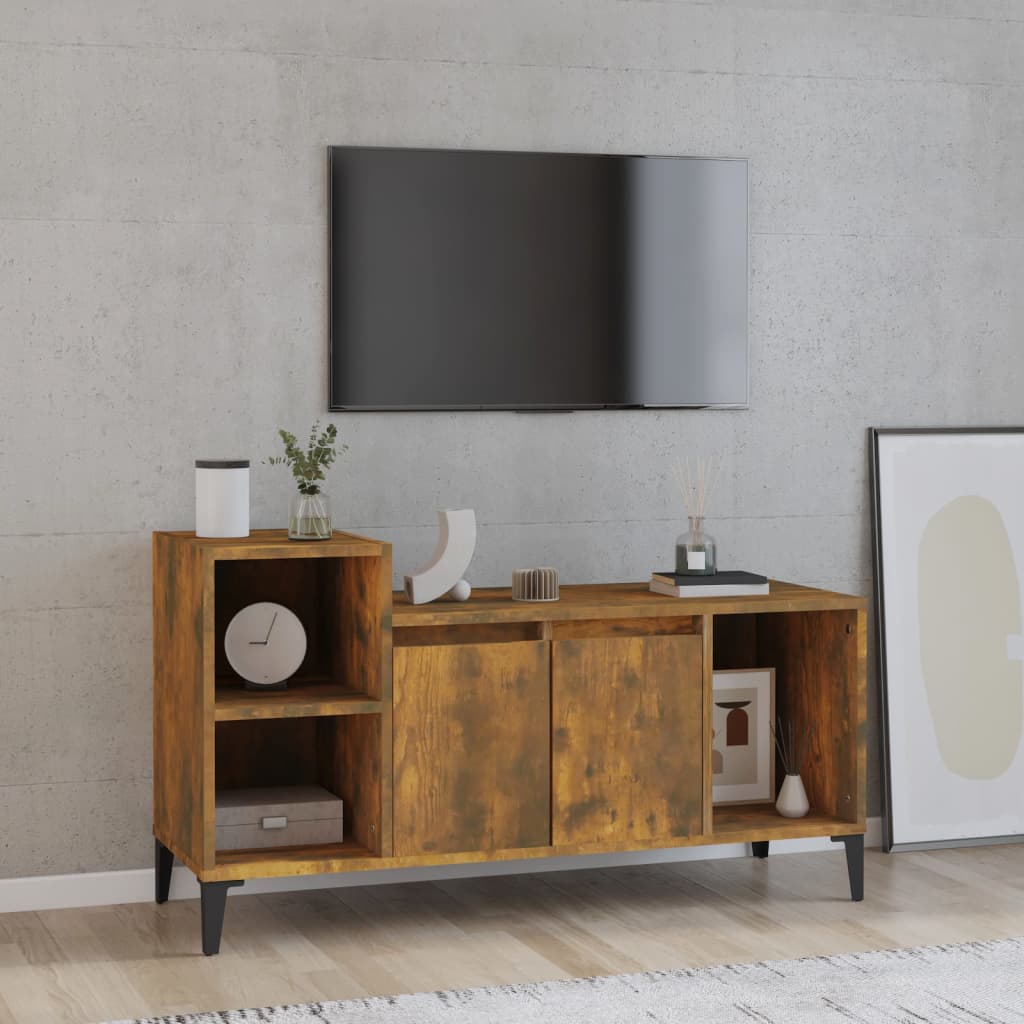 TV cabinet, smoked oak, 100x35x55cm, wood