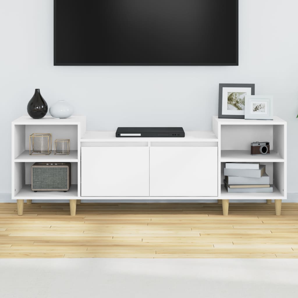 Televizoriaus spintelė, baltos spalvos, 160x35x55cm, mediena