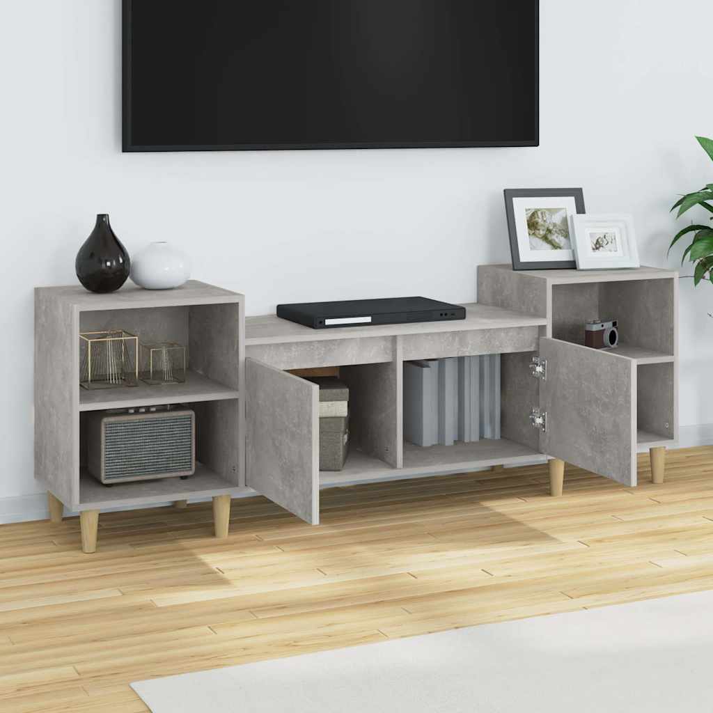 TV cabinet, concrete grey, 160x35x55cm, wood