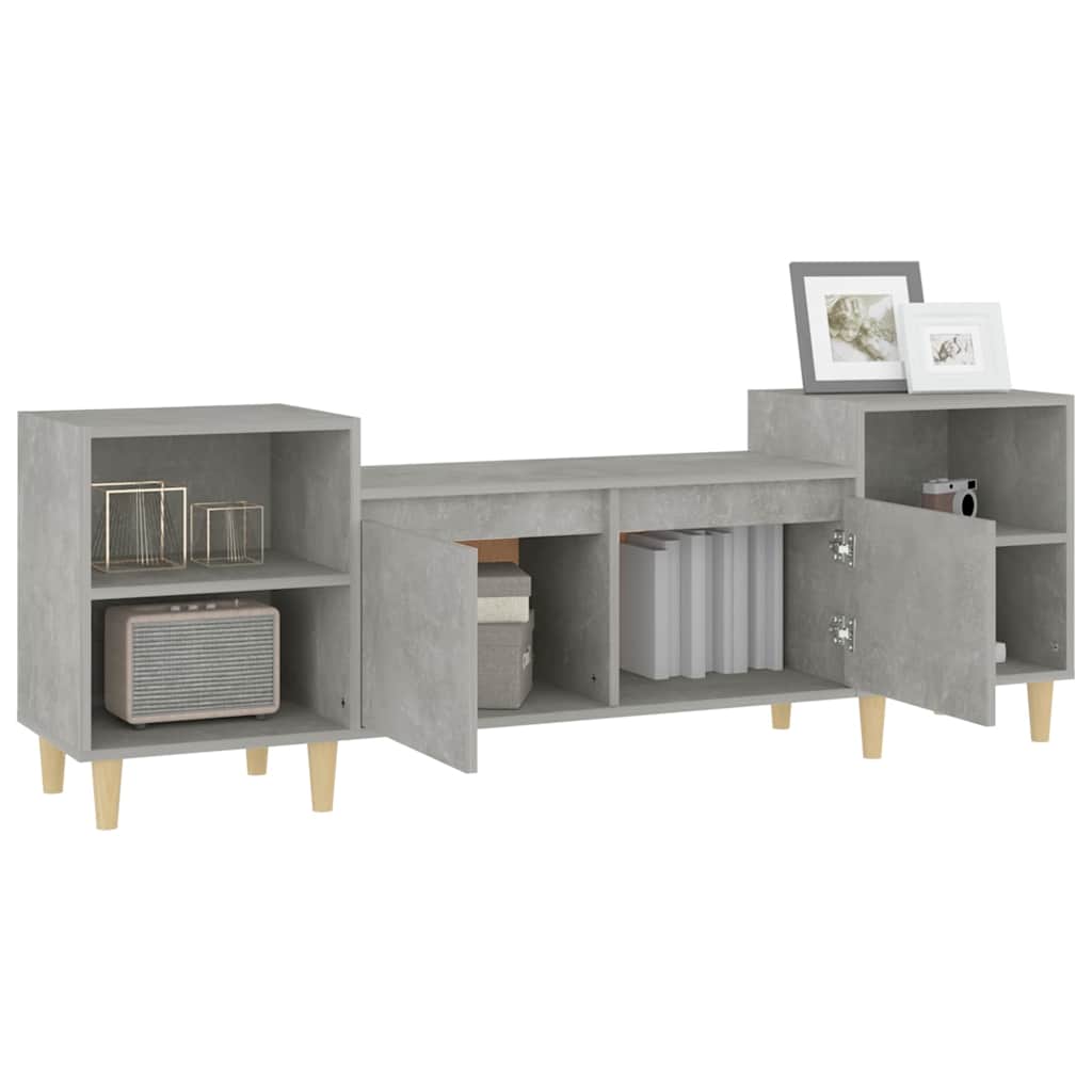 TV cabinet, concrete grey, 160x35x55cm, wood