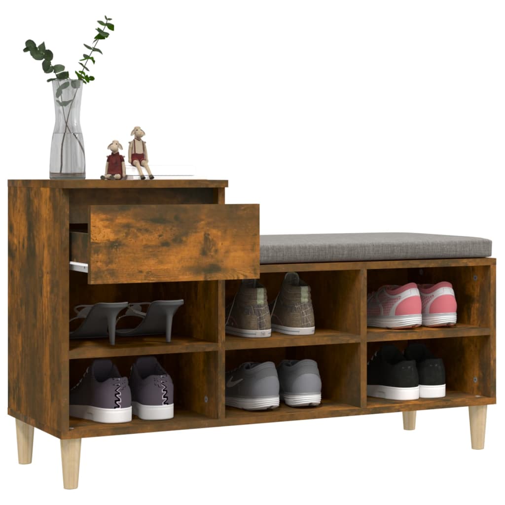 Shoe cabinet, smoky oak, 102x36x60cm, engineered wood