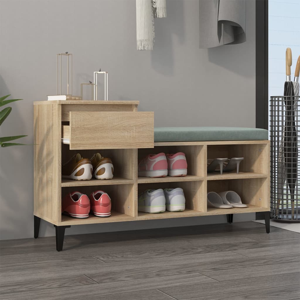Shoe cabinet, oak color, 102x36x60cm, treated wood